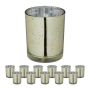 Set of 12 candlesticks 8.5x7cm., gold/silver color