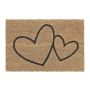 Doormat "Hearts" 60x40 cm., light brown/black color