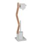 Toilet paper holder with toilet brush 75x18.5x18.5cm., white/light brown