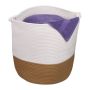 Foldable bag 41x44x40cm., white/light brown
