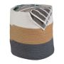 Foldable bag 30x28cm., white/gray/light brown