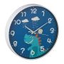 Wall clock 29.5x4.5cm., blue/white/dark red colors