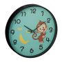 Wall clock 29.5x4.5cm., black/green/yellow colors