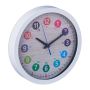 Wall clock 30x4.5cm., white/beige/black
