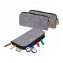 Set of 3 pencil cases 11x20x1.5 cm., gray