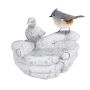 Birdbath 17x24x22cm., white/dark gray