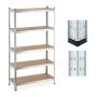 Storage shelf 180x100x40cm., light brown/silver color