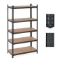 Storage shelf 180x100x50cm., light brown/black