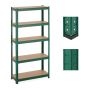 Storage shelf 150x75x30cm., light brown/dark green