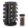 Spice rack with 20 transparent glasses 33.5x19cm., black/white