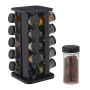 Spice rack with 20 transparent glasses 33.5x20x20cm., black/white