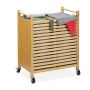 Laundry basket with wheels 66.5x54x35cm, 28L., light brown/gray