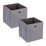 Set of 2 storage boxes 30.5x30x30cm., gray/white