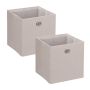 Set of 2 storage boxes 30.5x30.5x30.5cm., beige/silver color
