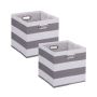 Set of 2 storage boxes 30.5x30.5x30cm., gray/white