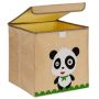 Folding box with lid 33x33x33cm., beige/black/white