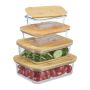 Set of 4 food storage containers, light brown