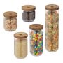 Set of 5 transparent containers for bulk products, light brown
