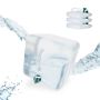 Set of 4 collapsible transparent water canisters with mixer 30x25x25cm., green/white