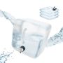 Set of 4 collapsible transparent water canisters with mixer 30x25x25cm., black color