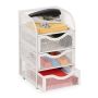 Writing utensil drawer with 3 compartments 21x12.5x13 cm., white