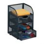 Writing instrument organizer with 3 compartments 21x12.5x13 cm., dark gray
