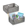 Set of 2 storage boxes 10x25x16.5cm, gray