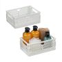 Set of 2 storage boxes 10x25x16.5cm, white