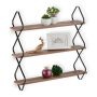 Living room wall shelf 60x60x18.5cm., brown/black