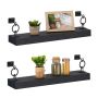 Set of 2 wall shelves 13x48x12cm., black
