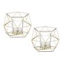 Metal candle holder 13x12x10cm., gold color