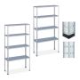 Set of 2 storage shelves 152x76x31cm., silver color
