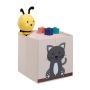 Folding box 33x33x33cm., cream/gray/white