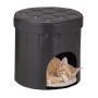 Foldable cat house 38x38cm., dark gray/white/black
