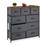 Chest of drawers with 9 compartments 100x100x30cm., gray/brown/black