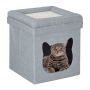 Foldable cat house 44x40x40., gray/white/black