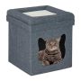 Foldable cat house 44x40x40., gray/black/white