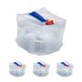 Set of 4 collapsible transparent water canisters with faucet 25x23x23cm., dark blue/red