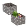 Set of 2 storage boxes 16x20x25cm., gray/white/silver color