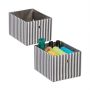 Set of 2 storage boxes 16x20x25cm., gray/white/silver color