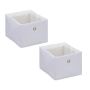 Set of 2 storage boxes 16x20.5x25cm., white/silver color