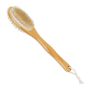 Bath brush with long handle 6.5x37x7cm., light brown/white color