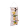Hanging organizer with 3 compartments 67x30cm., cream/yellow/red colors