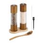 Salt and pepper mill set with tray 22x15x7., brown/light brown