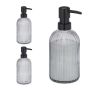 Set of 3 liquid soap dispensers 19x9x7cm., black