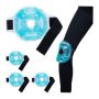 Set of 4 cooling elements 17x17x1cm., blue/black/white