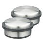 Set of 2 door stops made of stainless steel, silver color