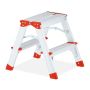 Household ladder 99x45x77cm., silver/red color