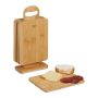 Set of 6 cutting boards with stand 32.5x16x7cm., light brown