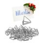 Set of 48 card/business card holders "Triangle" 2x2.5x2.5 cm., silver color